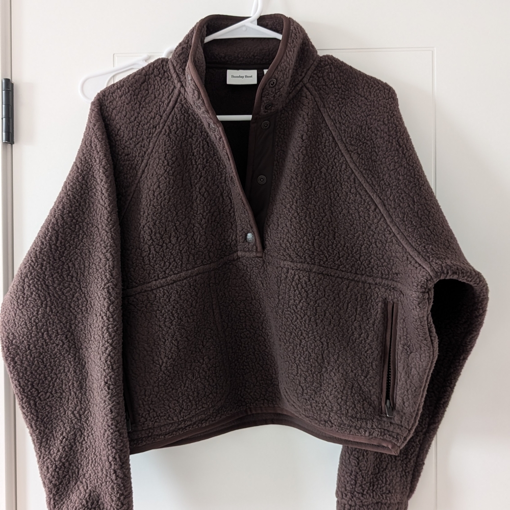 Aritzia Sunday Best Polartec Fleece - Rich Mocha Brown - XS